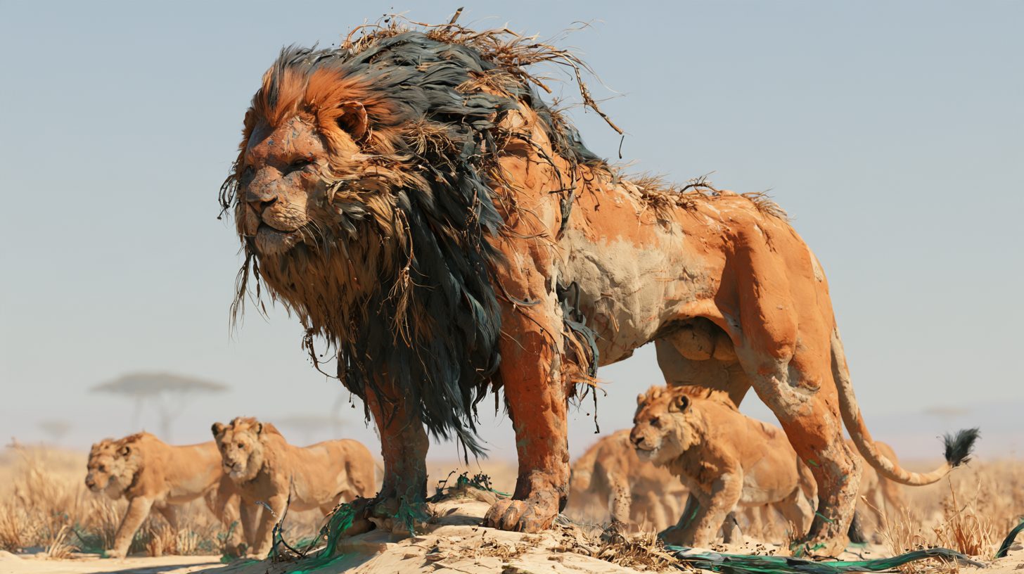 Grand Beast — a colossal lion moving with its pride