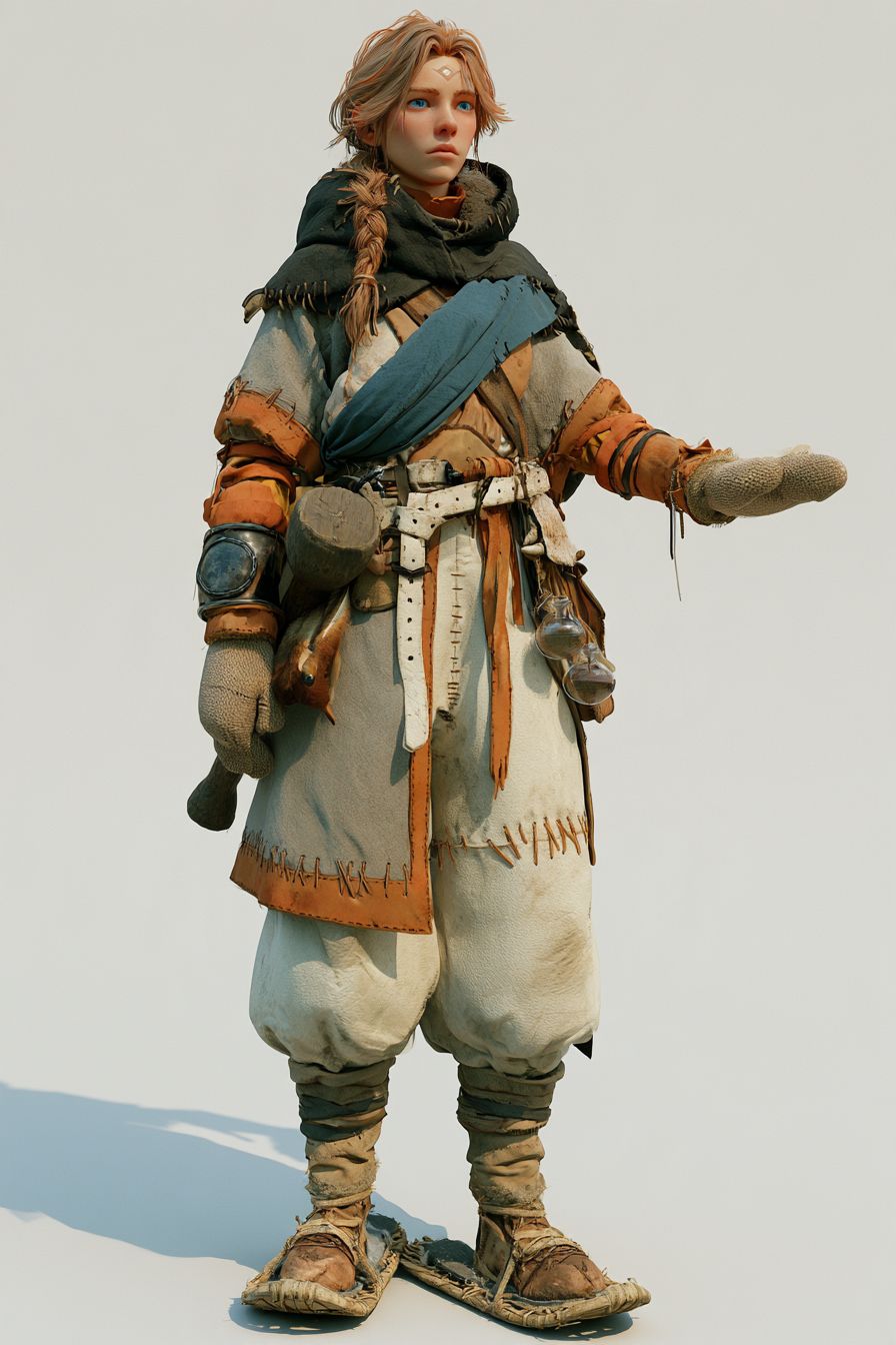 A Menneske practitioner in wool and furs