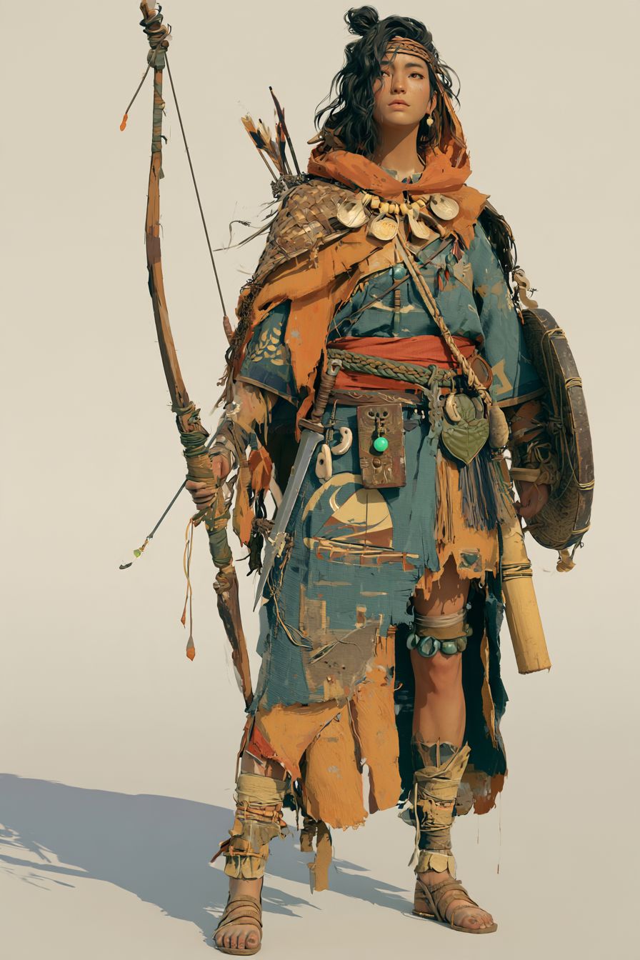 A Renlei hunter with a longbow