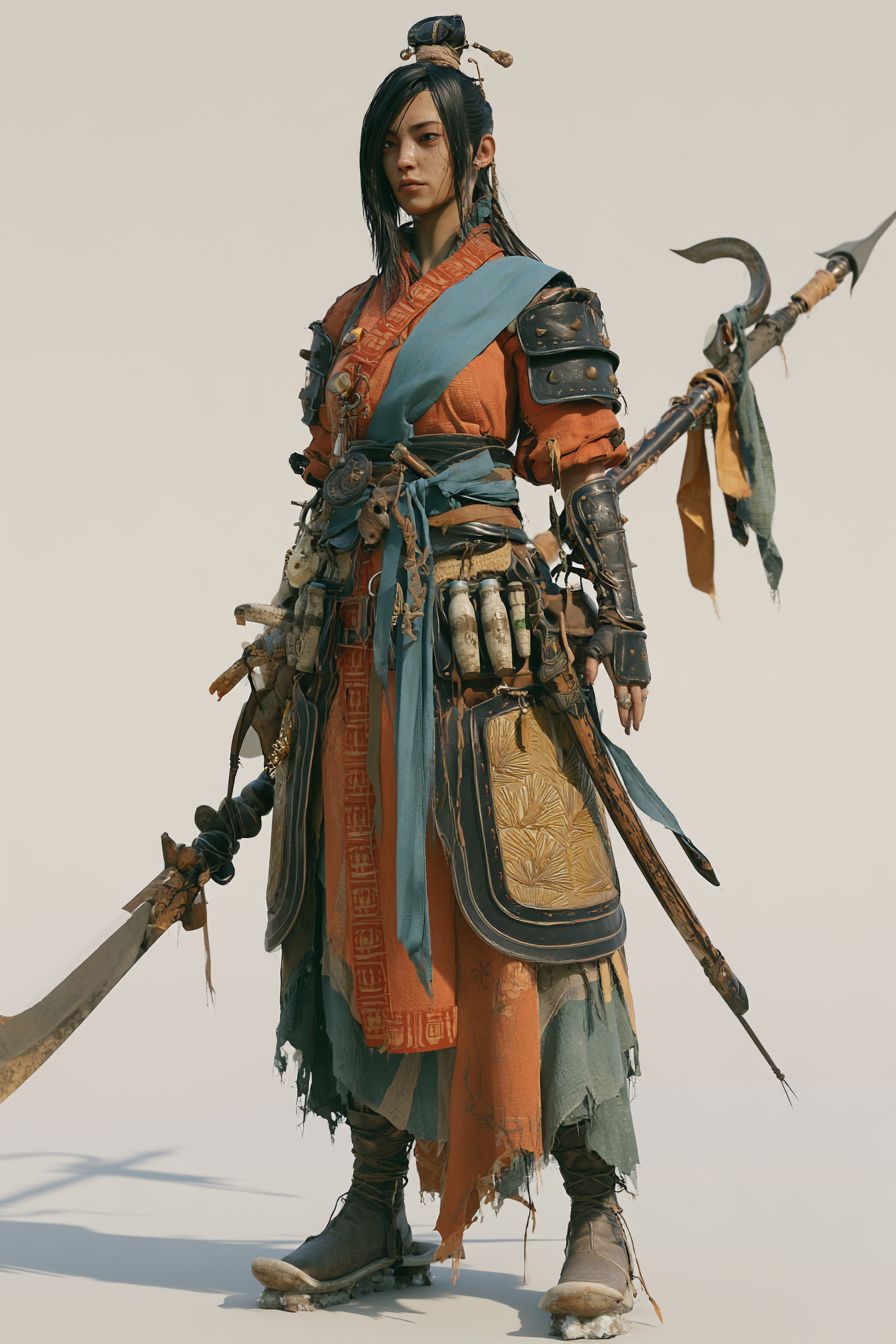 A Renlei fighter with a hooked polearm