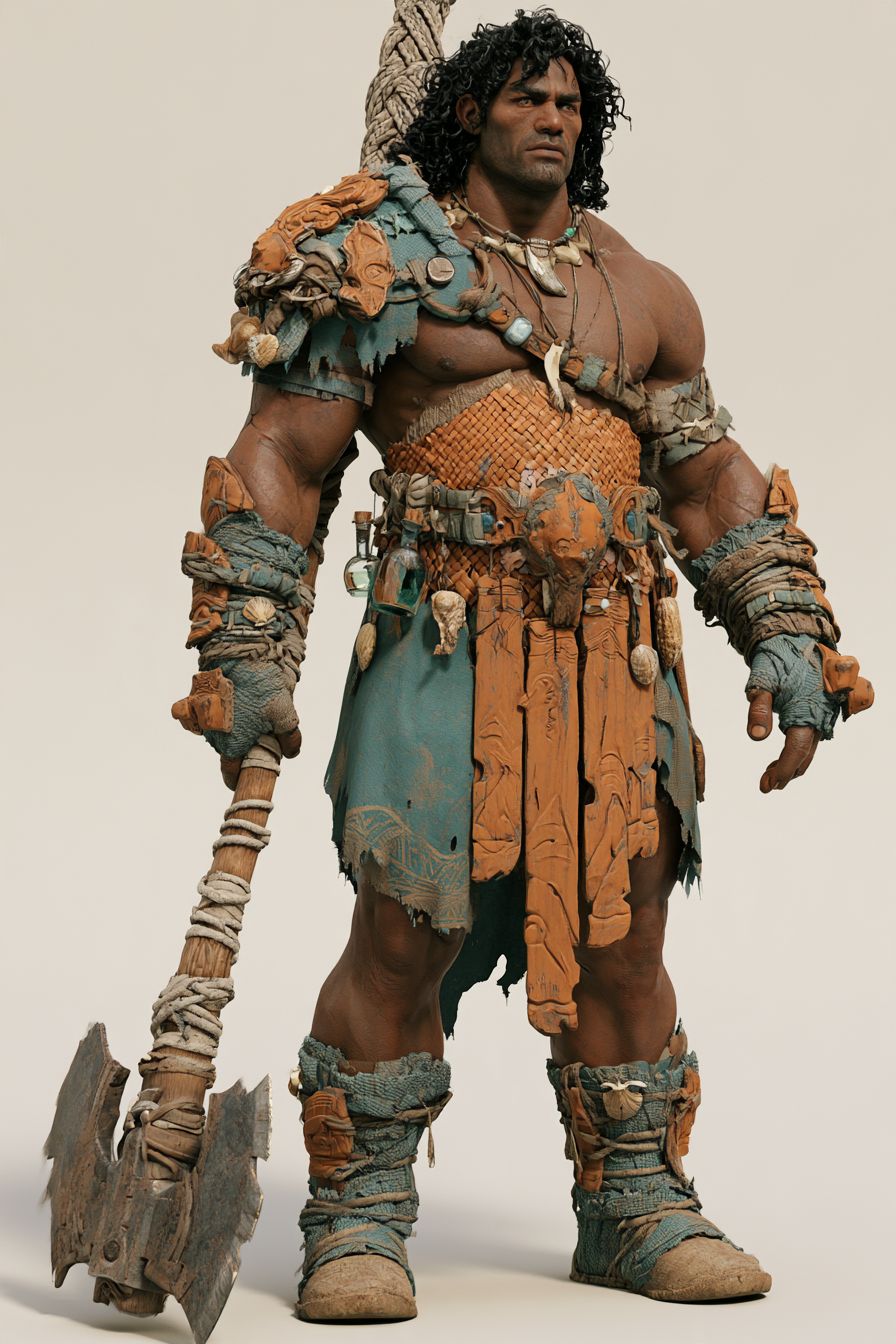 A Tangata warrior with a great axe