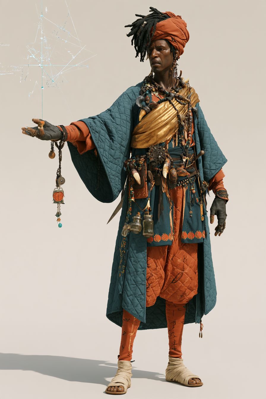 An Umutu mage weaving geometric light